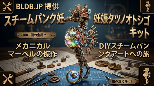 BLDB.JP提供、スチームパンク風妊娠タツノオトシゴのDIY金属組立キットのブログカバー