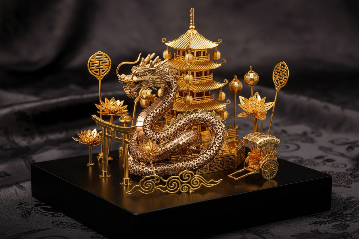 東洋風3D金属パズル アジア伝統メタルモデル 中国日本文化