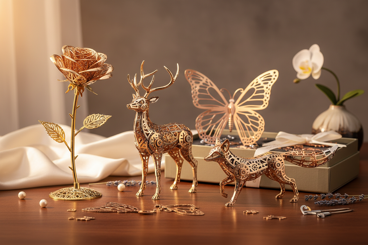 女性向け3D金属パズル プレゼント レディースギフト 優雅なメタルモデル