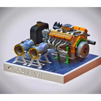 CISON V8-OHV-44 PRO 44cc 1/6スケール V8ガソリンエンジン組立キット｜4ストローク OHV 水冷