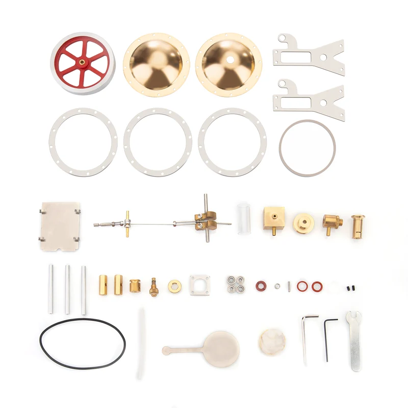 球形ボイラー立式蒸気エンジンDIYキットの金属部品と組立工具