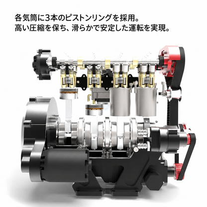 ENJOMOR GS-L4 DOHC 直列4気筒 ガソリンエンジン模型｜4ストローク・水冷・最高12,000rpm