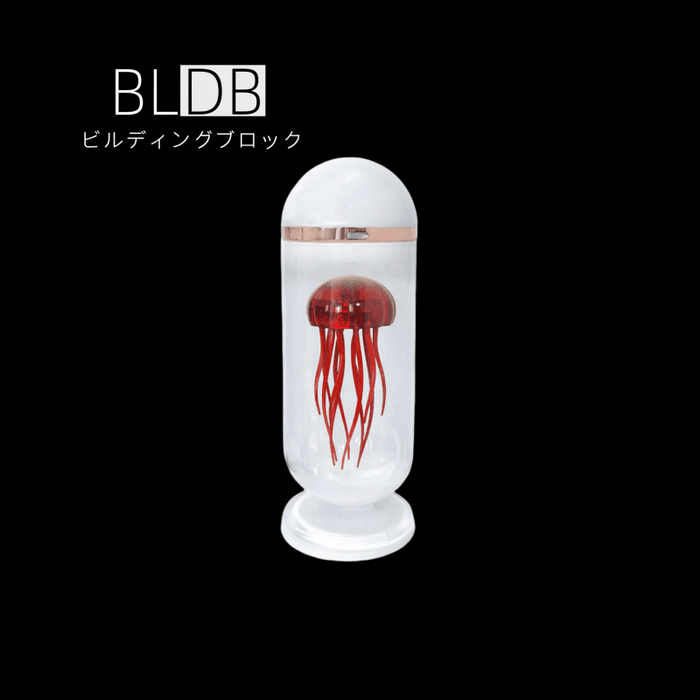 レッドカプセルクラゲ キネティックアート ガラスカバー付き完成品