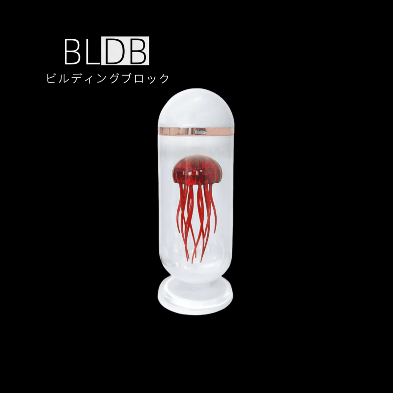 レッドカプセルクラゲ キネティックアート ガラスカバー付き完成品