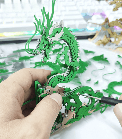 3D DIY メタルパズル 山の上のドラゴン 神話の生き物 モデルキット