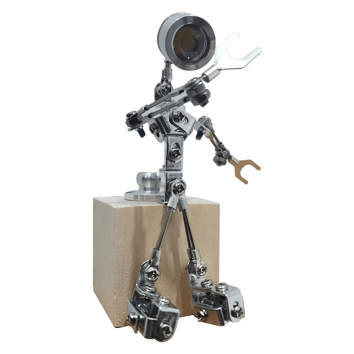 メカニカルミニロボットランプモデル  ライトコンパニオン 3D リサイクルメタル彫刻