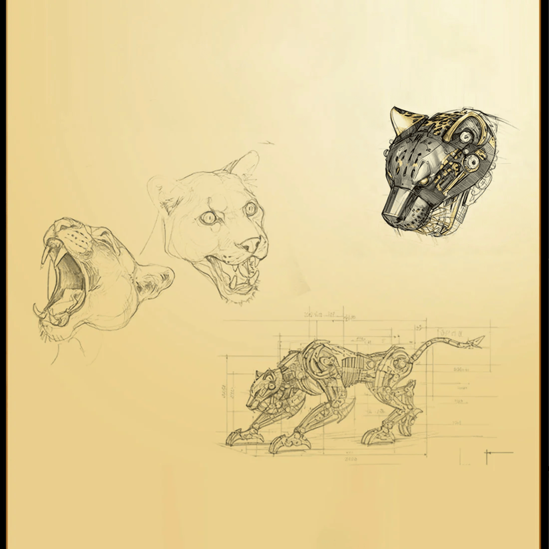 3Dメタル機械式 怒れるヒョウ 捕食者 モデルキット（506ピース）