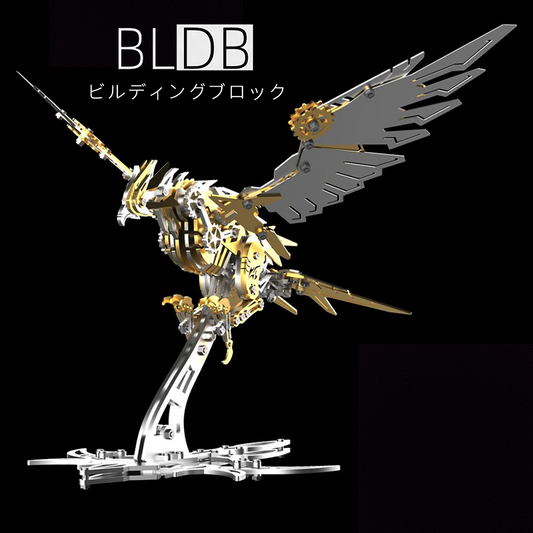 BLDB-3D金属製潮流玩具「プレデターホーク」立体メカモデル 組み立て式デスクトップディスプレイ 男性向けギフト