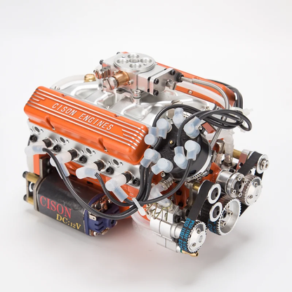 CISON V8-OHV-44 PRO 44cc 1/6スケール V8ガソリンエンジン組立キット｜4ストローク OHV 水冷