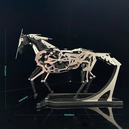 165ピースで組み立てるメカニカルホース 金属製立体パズル