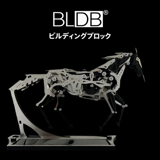 太陽光で走るメカニカルホース 3Dメタルパズル 全体像