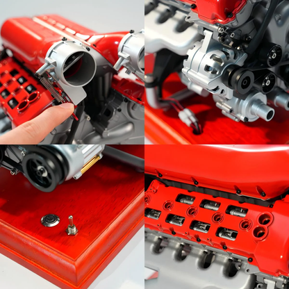 V12エンジンモデルの精密な内部構造とメカニズム