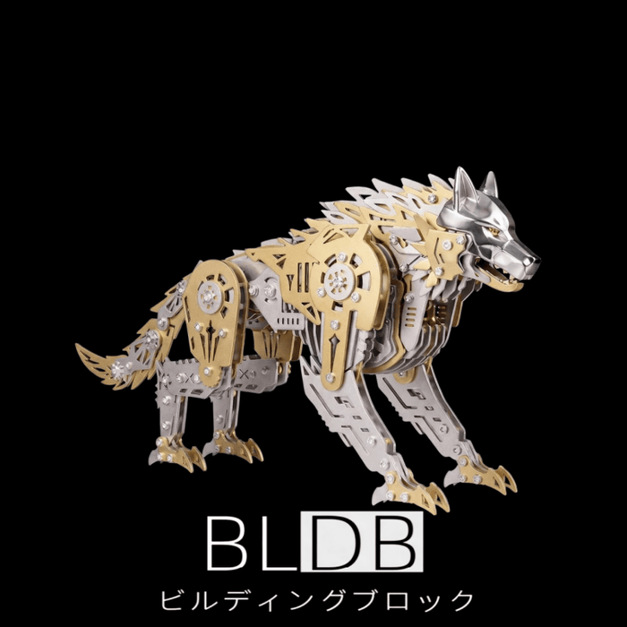 メカニカルバトルウルフ 3Dメタルパズル 可動関節付き DIYモデルキット 384ピース スチームパンク