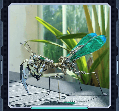 3Dメタルパズル - 大人用昆虫のカマキリ3Dメタルモデルパズルキット - クリエイティブな手作りおもちゃ - ツールが含まれています - ティーンやクリスマス、誕生日プレゼントに最適 A