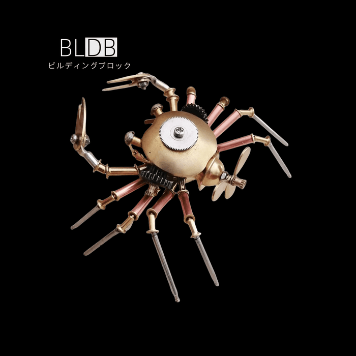 銅製メカニカルカニ 完成品モデル 3Dメタルアート インテリア