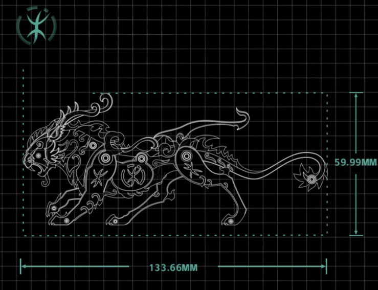 DIY 組み立て 中国古代虎獣 3D 金属モデルキット おもちゃ 伏魔の力-へいかん《もく》