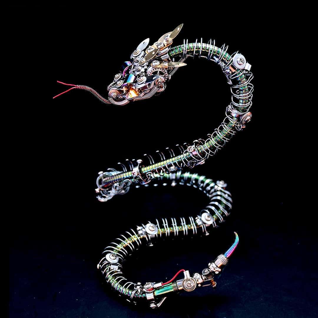 レジェンダリーサーペント：メカニカルスネーク 3D メタルモデルキット 500ピース