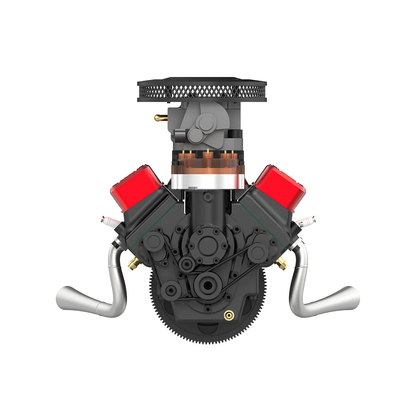 赤いヘッドカバーを備えたTOYAN V8ガソリンエンジン模型