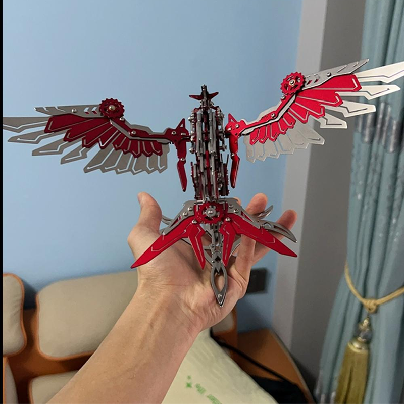 BLDB-3D金属製潮流玩具「プレデターホーク」立体メカモデル 組み立て式デスクトップディスプレイ 男性向けギフト
