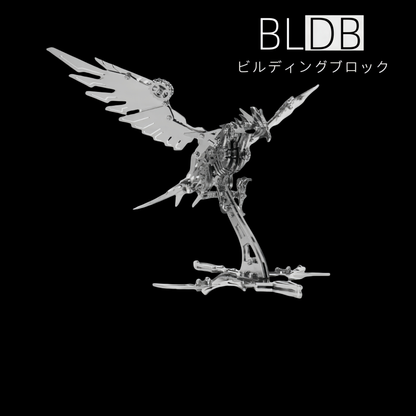 BLDB-3D金属製潮流玩具「プレデターホーク」立体メカモデル 組み立て式デスクトップディスプレイ 男性向けギフト