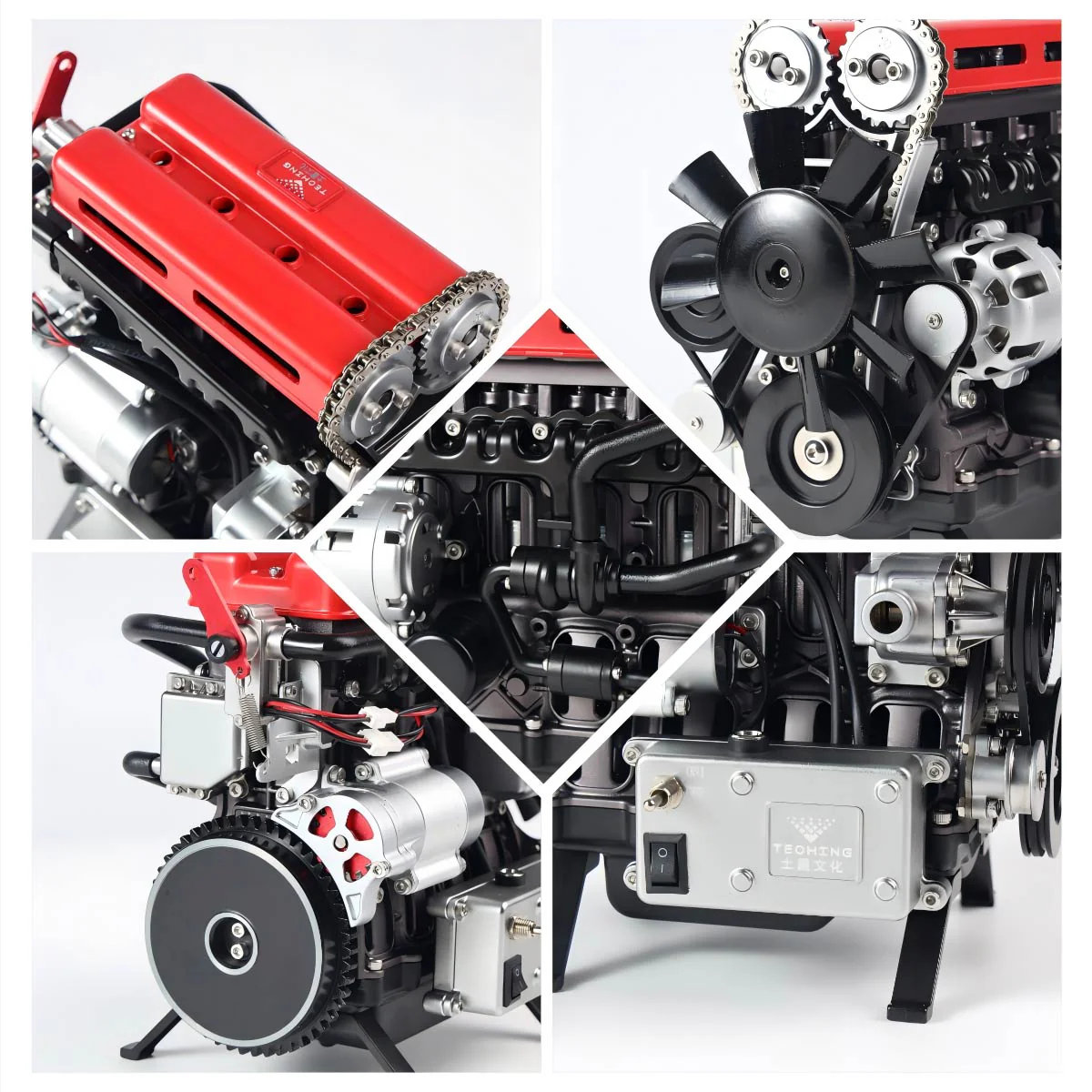 V4自動車エンジンモデル フルメタル組み立て式 4気筒エンジンキット 産業研究・学習用/おもちゃ/ギフト