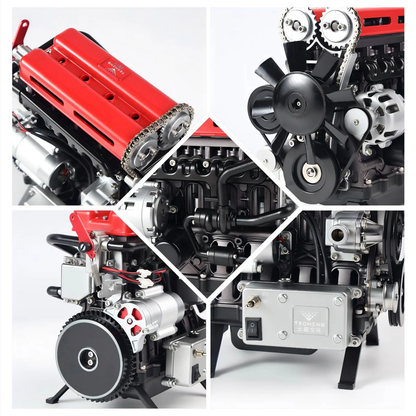 V4自動車エンジンモデル フルメタル組み立て式 4気筒エンジンキット 産業研究・学習用/おもちゃ/ギフト