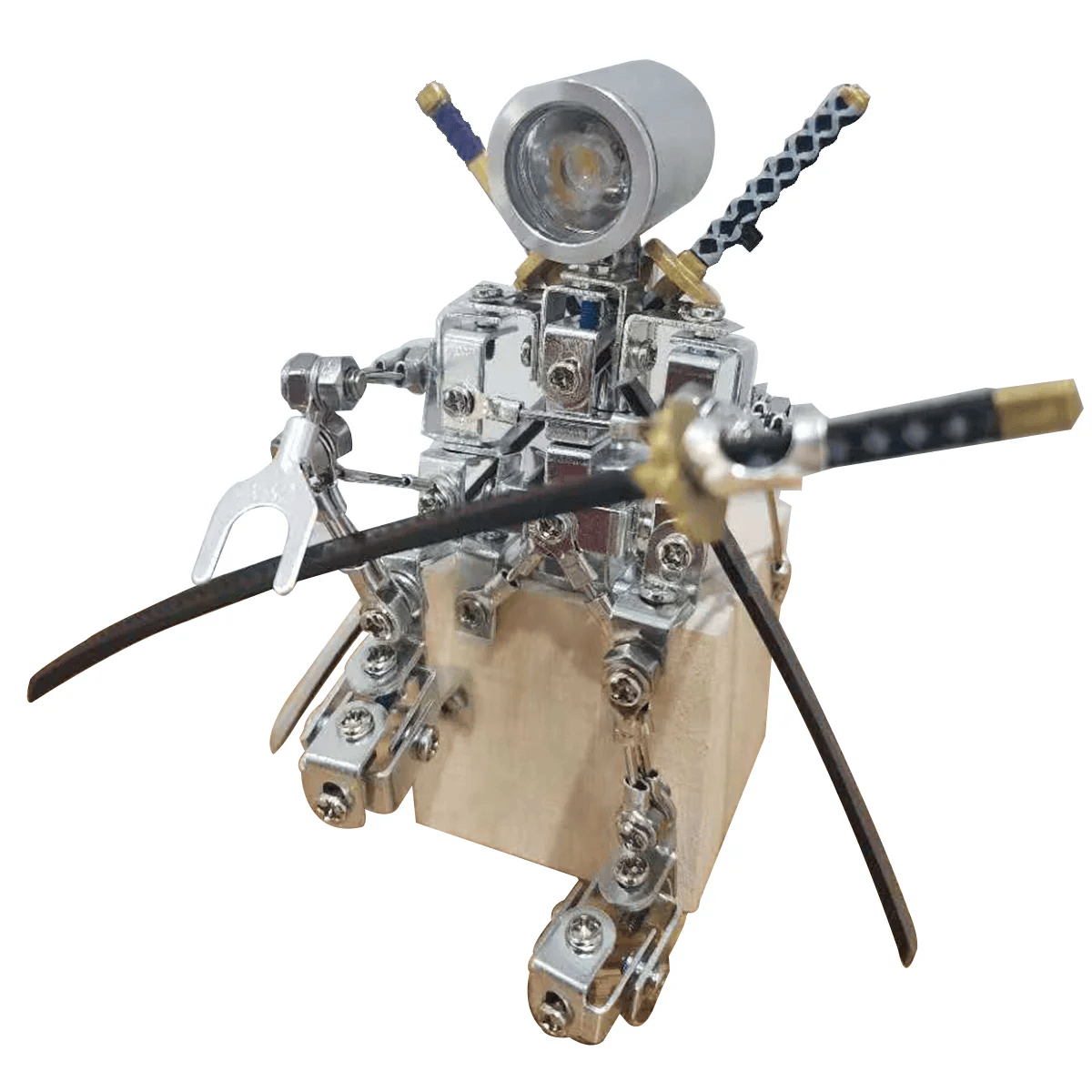 メカニカルミニロボットランプモデル  ライトコンパニオン 3D リサイクルメタル彫刻