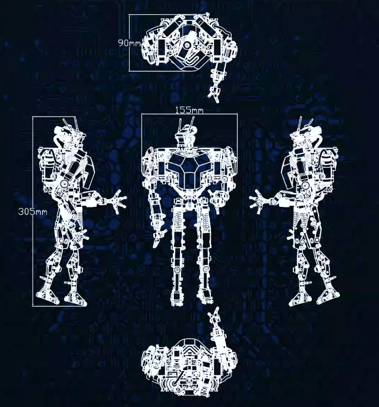 3Dメタルヒューマノイドサービスロボットメカ大型可動アクションフィギュア715PCS