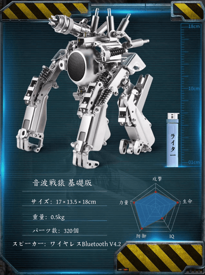 320ピース組み立て3Dパズルモデル ソニックウォーモンキーメカモデル Bluetoothスピーカー