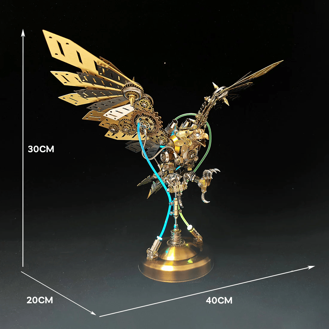 スチームパンクイーグル 3D金属模型 | 650ピース LED付き 高難度