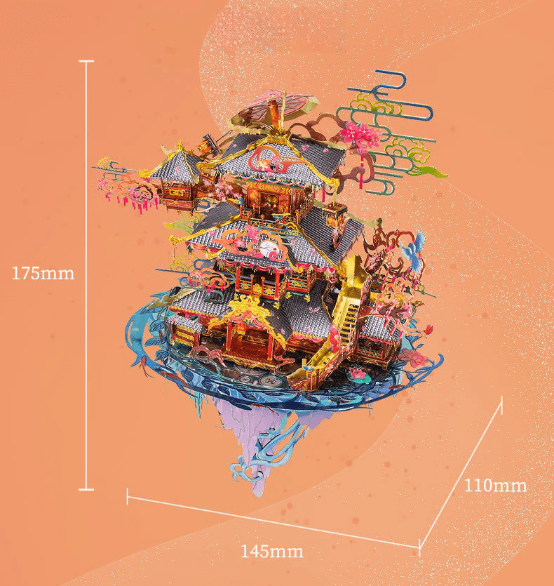140PCS+ 3Dメタルモデル結婚のパビリオン組み立てキット