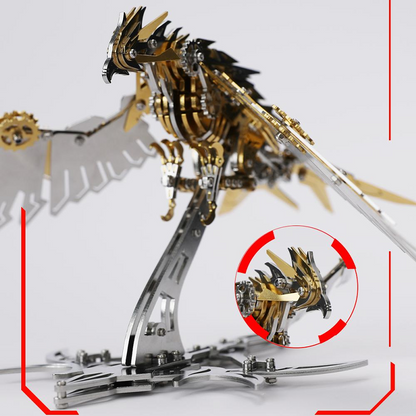 BLDB-3D金属製潮流玩具「プレデターホーク」立体メカモデル 組み立て式デスクトップディスプレイ 男性向けギフト