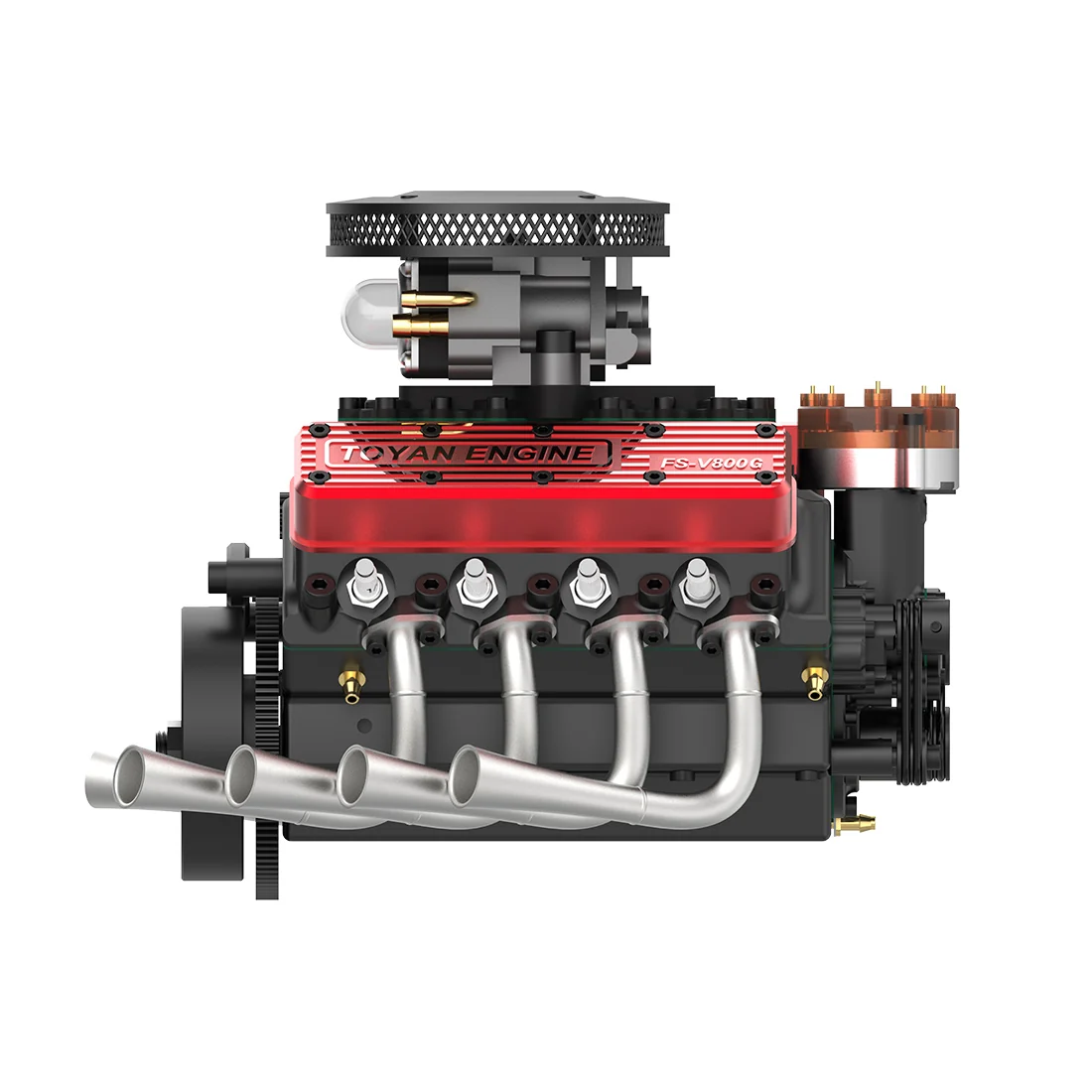 TOYAN 28cc V8エンジンの8気筒ピストン配置