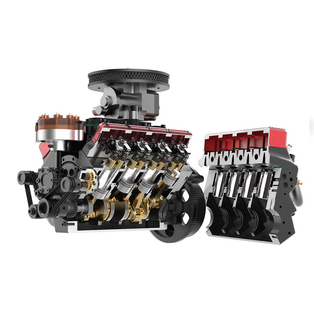FS-V800WGPCのクランクシャフトとピストン内部構造