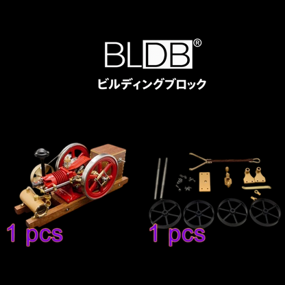 B04空冷ガソリンエンジン模型の横型シリンダーと排気部