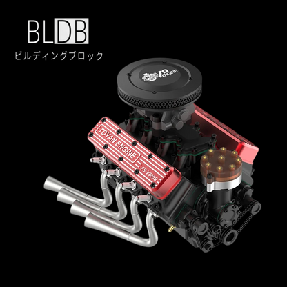 TOYAN FS-V800WGPC 28cc V8ガソリンエンジン模型の完成イメージ