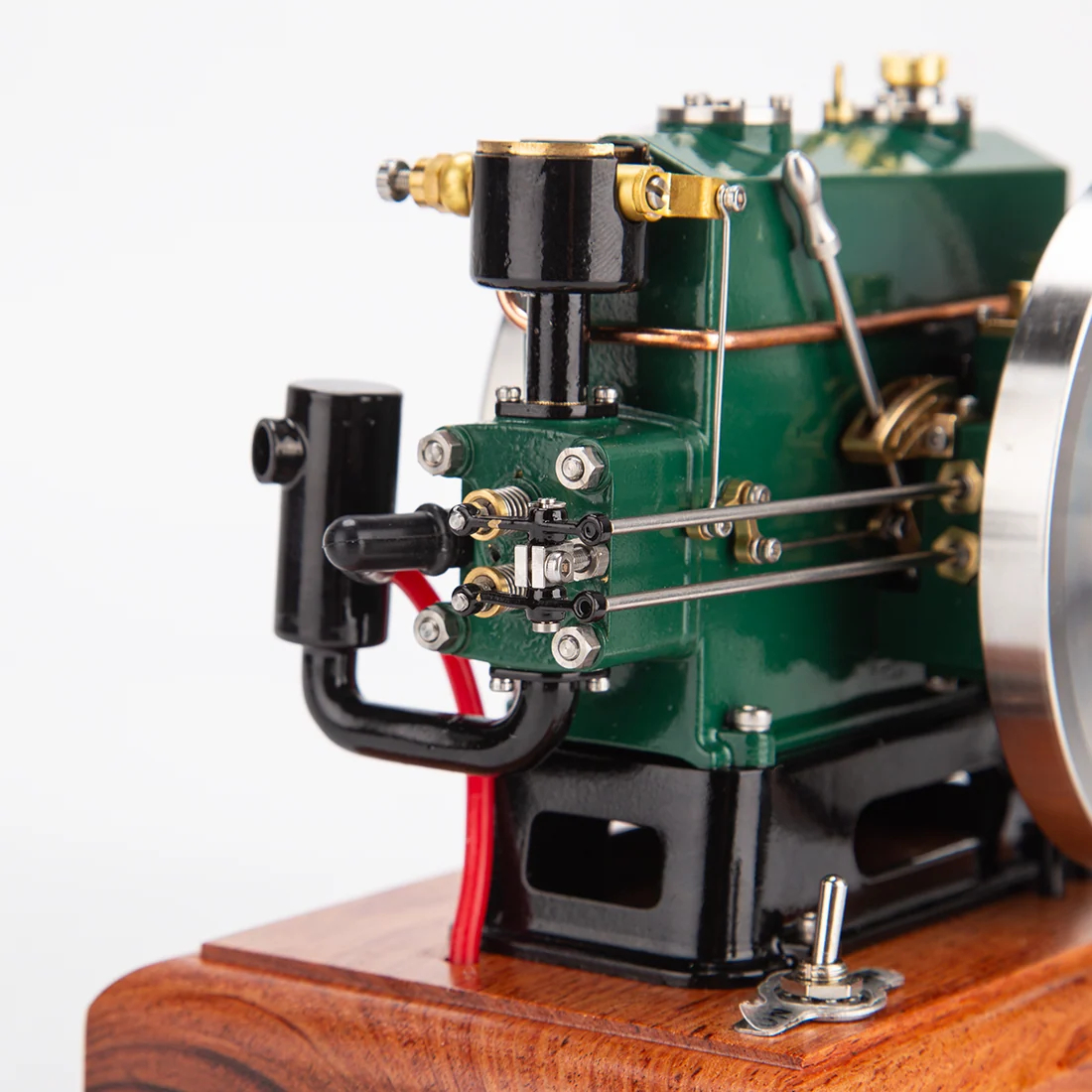 横型単気筒エンジンのピストンとクランク機構