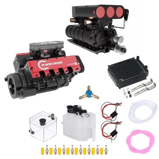 TOYAN FS-V800GCS V8エンジン・機械式過給機・水冷部品を含むセット内容