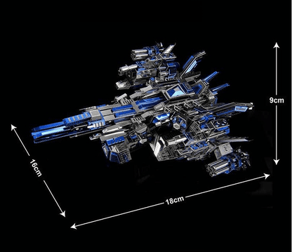 3Dメタルパズル - メカニカルパイロット 1 宇宙船モデルキット 大人が作るチャレンジ 3Dパズル DIYハンドクラフト組み立てモデル ティーン向け - 355ピース