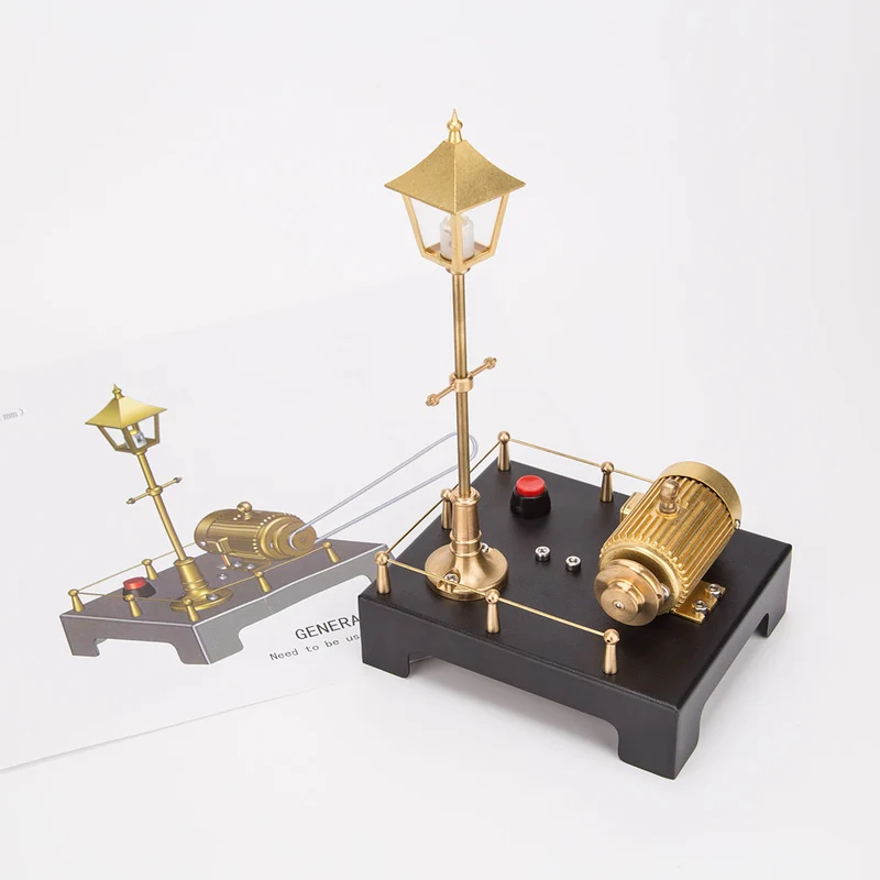 金色の小型発電機とレトロ街灯を備えたRETROL発電モデル