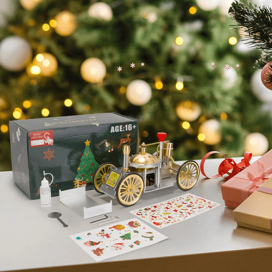 アンティーク ライブスチームカーモデル ゴールデンクリスマス