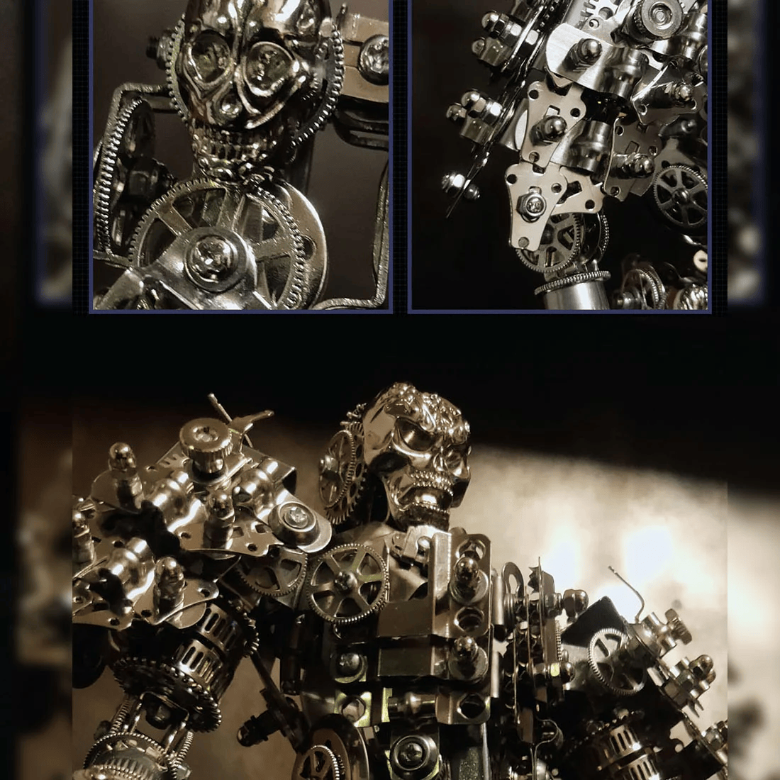 露出ギアと機械関節の詳細写真