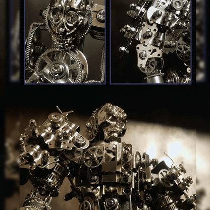 露出ギアと機械関節の詳細写真