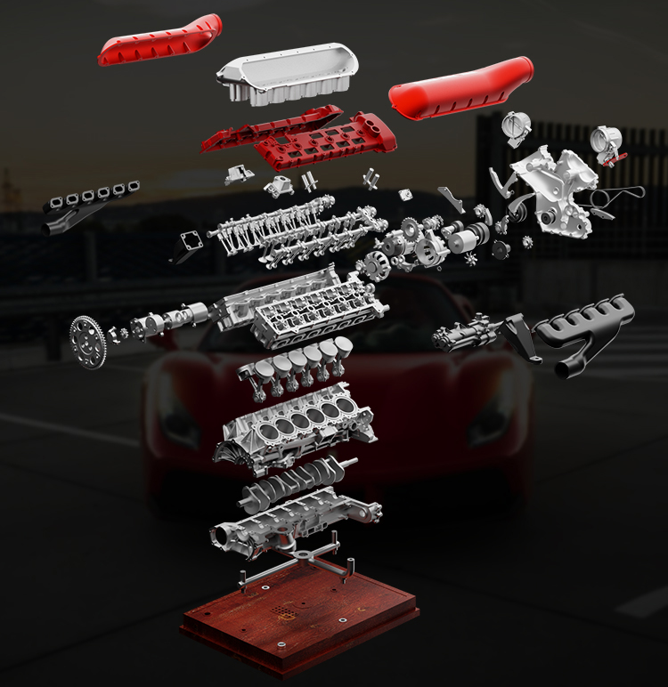 V12エンジン模型 DM108｜1/4スケール・800点超・電動可動式