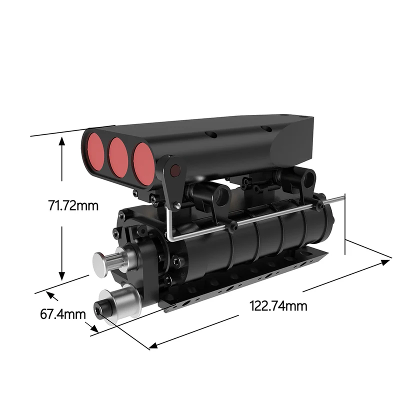 TOYAN FS-V800GCS用機械式スーパーチャージャーの寸法図