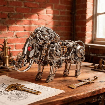 鉄の牙を持つイノシシ 3D金属モデルキット大人向け高難度パズル（1100ピース）