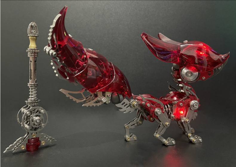 DIY 玲瓏狐 3D 組み立て 機械モデル クリエイティブ おもちゃ セット（339ピース / 赤色）