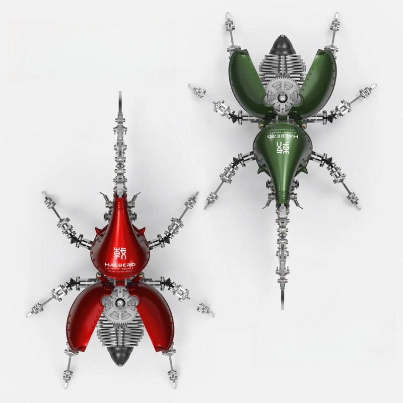 大きい 壊れたシティハルバード長い角を持つ甲虫の3Dメタルモデルキット、昆虫組立