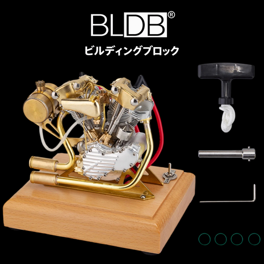 RETROL R29 4.2cc VツインOHVガソリンエンジン模型の完成外観