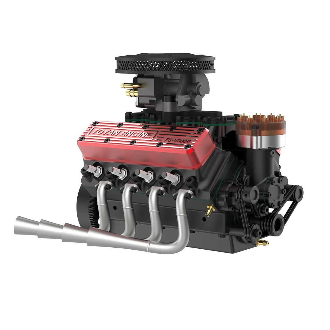 TOYAN V8エンジンの機械式水冷ポンプと循環システム
